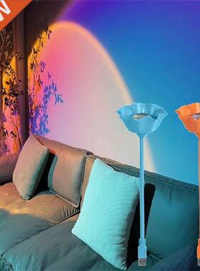 Mini Sunset Lamp Rainbow Projector Night Light USB Sunset