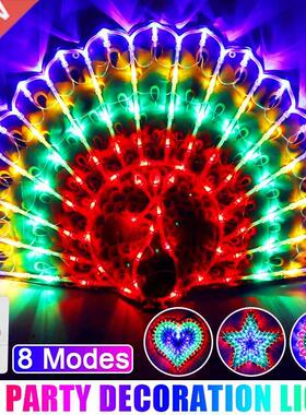 LED Night Lights Touch Control Colorful LED Lamp 3D Peacock