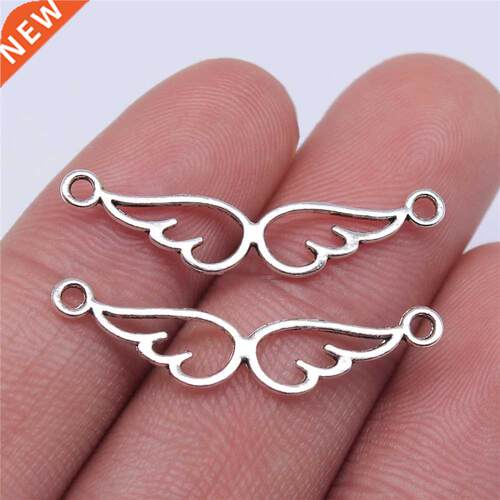 WYSIWYG 20pcs 28x5mm Angel Wings Charms Connector Jewelry Ma