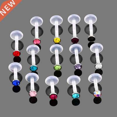 14Pcs/lot Bioplast Tragus Piercing Lip Piercings Labret Ring