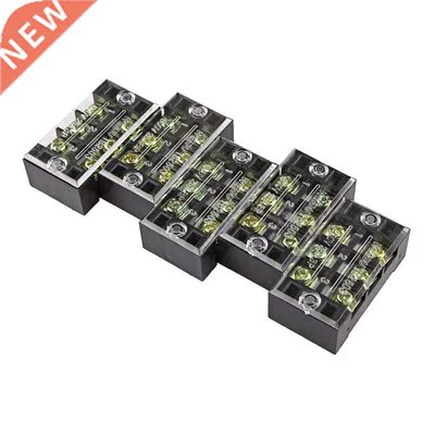 5 Pcs 3 Positions Dual Rows 600V 25A Wire Barrier Block Term