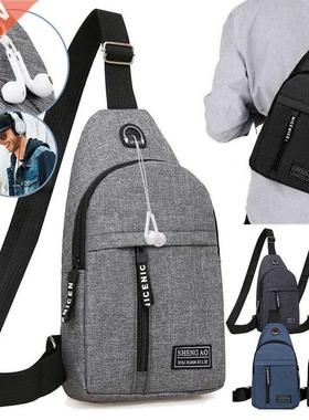 Waist Chest Bag Small Canvas Chest Pack for Men Women Crossb