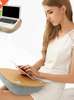 New Portable Bamboo Laptop Table Pillow Lap Desk Bookshelf T