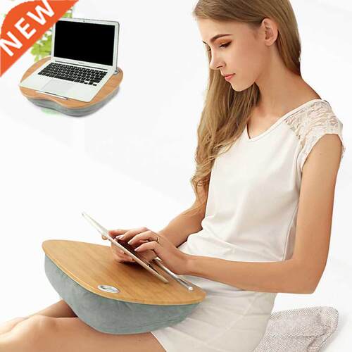 New Portable Bamboo Laptop Table Pillow Lap Desk Bookshelf T