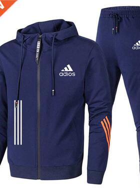 2022New Brand Print Tracksuit Men 2 Piece Set Hoodie and Pan