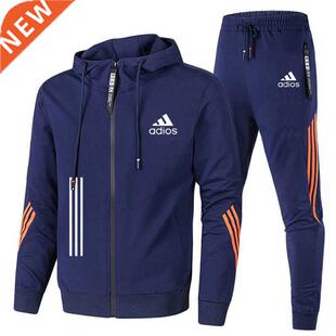 2022New Brand Print Tracksuit Men 2 Piece Set Hoodie and Pan