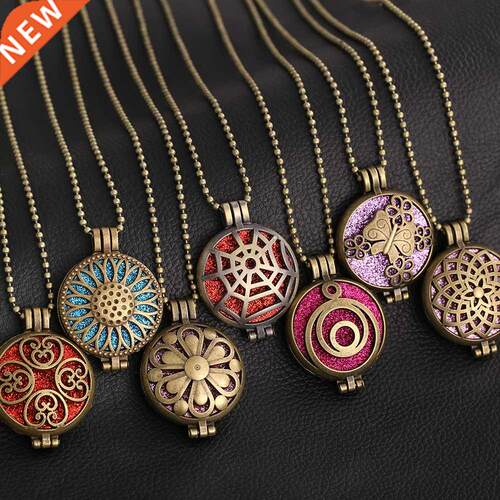 New Aromatherapy Diffuser Necklace Vintage Flower Butterfly
