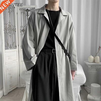 Gabardina holgada para hombre, abrigos sólidos que co