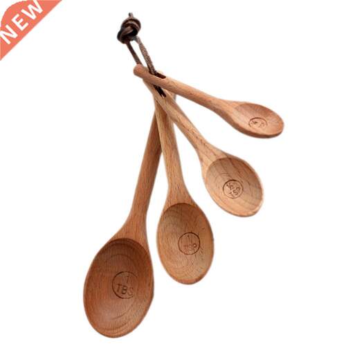 4pcs/set High Quality Wooden Measuring Spoon Kitchen Cooking