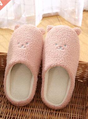 COOTELILI Women Home Slippers With Faux Fur Flat Shoes Winte