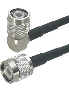 1Pcs RG58 TNC Male plug to TNC Male Plug Right angle Connect