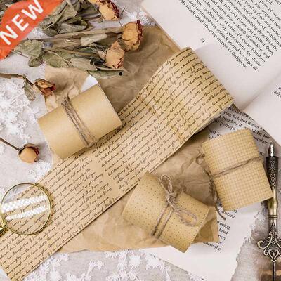 6cm wide Tefancir series Kraft paper grid Washi Tape Adhesi