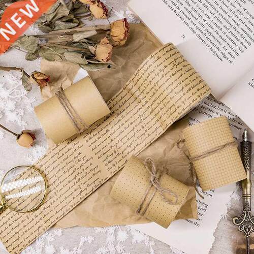 6cm wide Tefancir series Kraft paper grid Washi Tape Adhesi