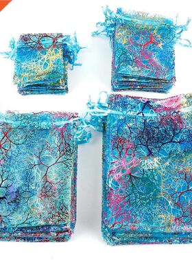 50pcs/lot 7x9cm 9x12cm 10x15cm Colorful Organza Bags Jewelry