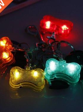 Bone ID Tag Collars Pet Night Safety LED Flalight Collar D