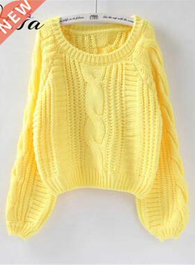 H.SA Roupas Femininas Women Pull Sweaters 2022 New Yellow Sw