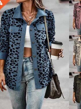 XL plus size autumn/winter leopard print jacket大码夹克外套