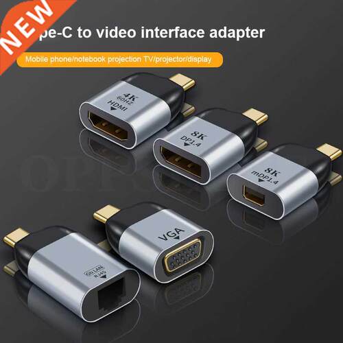 OSEVPORF Type C To HDMI/VGA/RJ45/8K DP/Mini DP HD Video Con