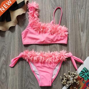 Flower Girl Swimsuit Kids Two Piece Children's Swimwear 2-14