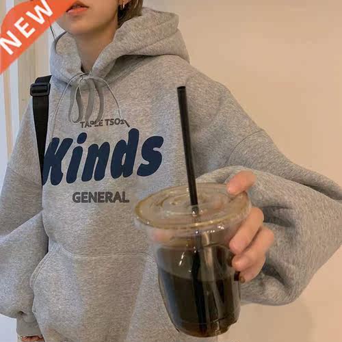 2022 Sweatshirts Women All-match Plus Velvet Vintage Female