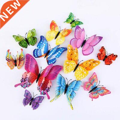 12Pcs/Pack Multicolor Wall Sticker Single/Double Layer 3D