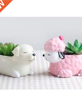 Resin Succulent Planter Dog Flowerpot Home Balcony Mini