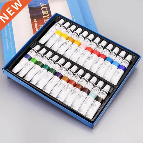 24 Colors Acrylic Paints Set 12ml Tubes Drawing Painting Pig