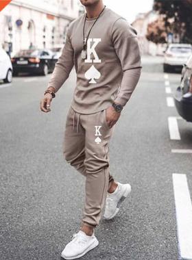 Men's Set Solid Color Sports Suits 2022 Men Clothing Tracksu