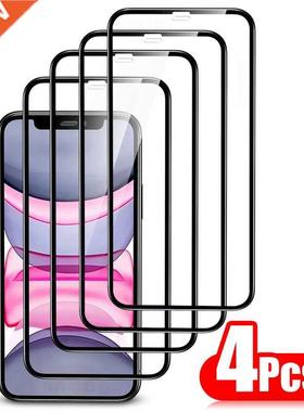 4PCS Full ver Protective Glass For iPhone 13 12 11 Pro Max S