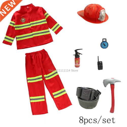 New Year Christmas Gift Fireman Sam Costume for Kids Boys Gi