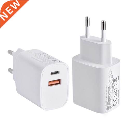 Dual EU US Plug 20W USB-C Power Adapter Charger Fast Charger