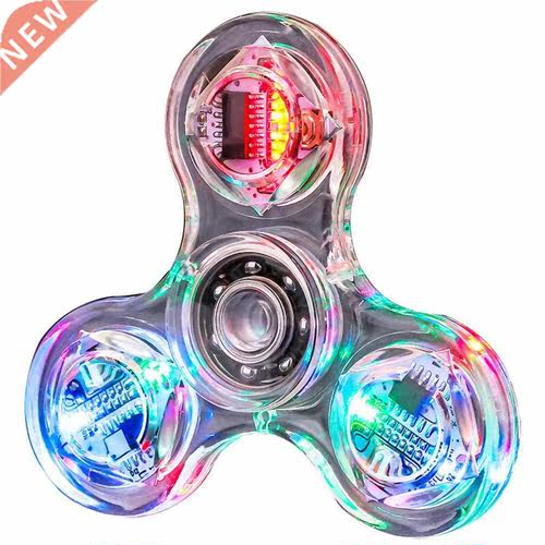 Transparent Crystal Top LED Light Fidget Spinner Hand Top Sp