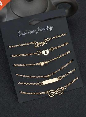 Bohemian 6pcs/lot Anklets Sets For Women Anklet Bracelet on