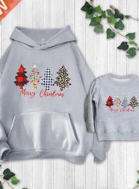Christmas Mother Kids Sweatershirt Parent Child Suit Casual