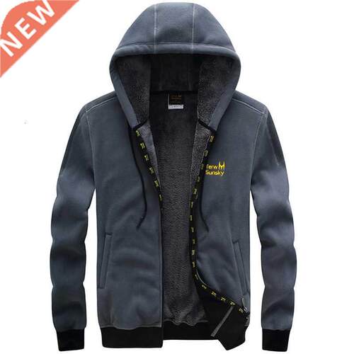Winter Outdoor Hiking Sports Warm Fleece Hooded Jacket Men R