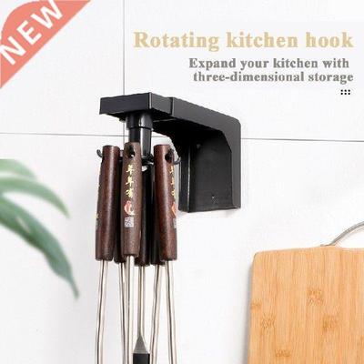 Retractable rotating kitchen shelf free perforation wall