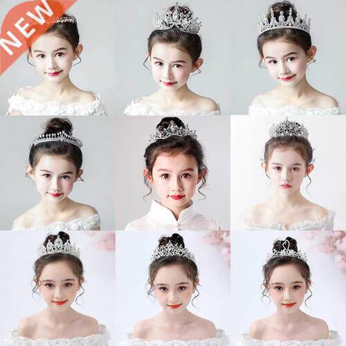 Fashion Gold Silver Color Crystal Crowns For Kids Child Girl
