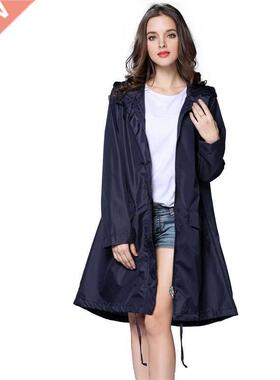 7 Colors Trench Coat Style Raincoat Women Outdoor Rain Ponch