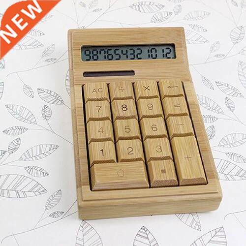 Standard Functional Desktop Bamboo Calculator Solar Battery