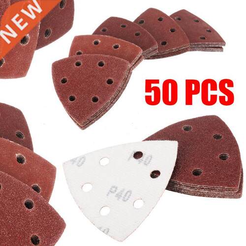 50pcs 40 60 80 100 120 Grits Sanding Disc Paper 90mm Triang