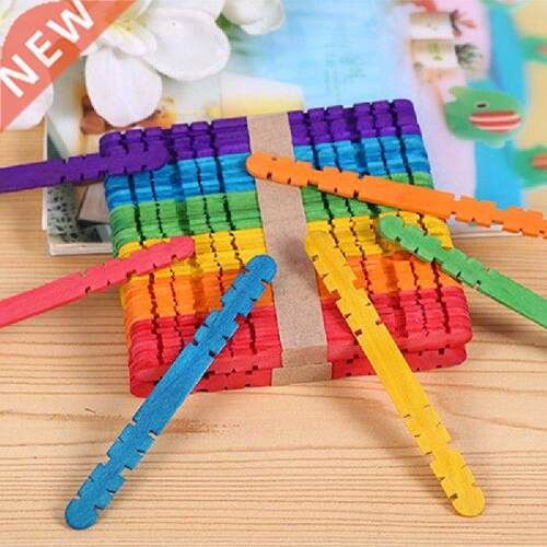 50Pcs/set Natural Wood Ice Cream Stick Kids  Hand Crafts