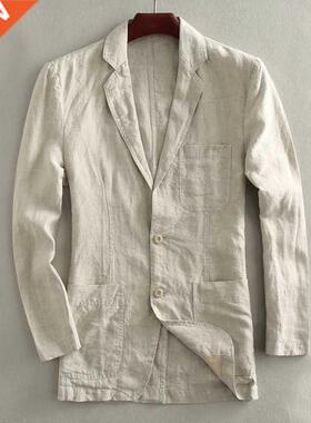 new arrival Spring autumn Jacket Linen Suit Male Thin Casual