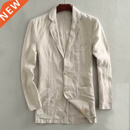 new arrival Spring autumn Jacket Linen Suit Male Thin Casual