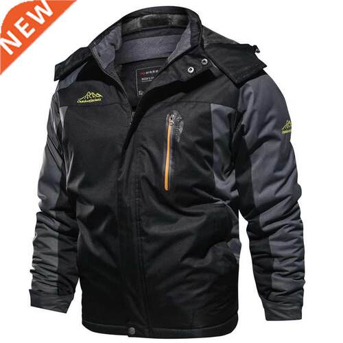 2021 Winter Thicken Jackets Men Snow Warm Fleece Coats Parka