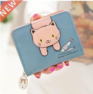 Women Cute Cat Wallet Small Zipper Girl Wallet Brand Designe