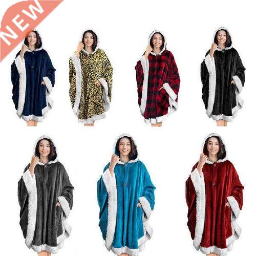 Hoodie Blanket Autumn Winter Hooded Cloak Leopard Print