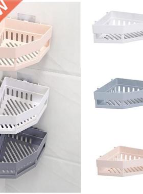 Triangular bathroom hole-free wall hanging rack multi-functi