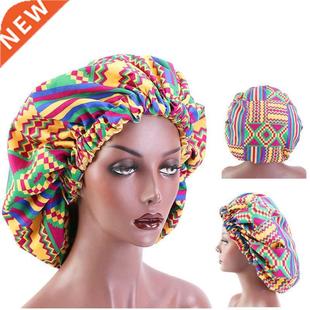 African Pattern Print Bonnet Hijabs Hat Women Night Sleep Ca