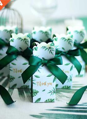 Green Paper Candy Boxes Gift Bag Wedding Gift Box Baby Showe