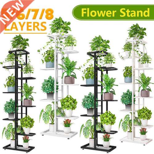 6/7/8Layers Flower Stand Rack Storage Shelf Iron Plant Holde